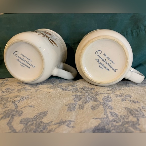 VTG Set of 4 Japan Hearthside Mayblossom Brown Cumberland Stoneware Tea Cups - Picture 10 of 13